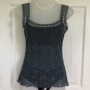 Belabumbum Gray Lace Tank Top
